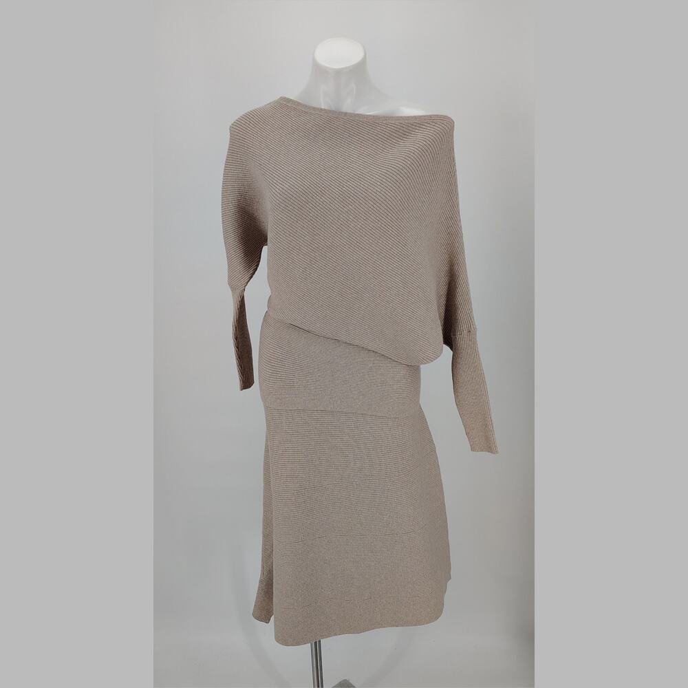 Reiss Lorna Draped Knit Top + Leonora Midi Skirt Set Rib Asymmetric Size Medium - Picture 4 of 16